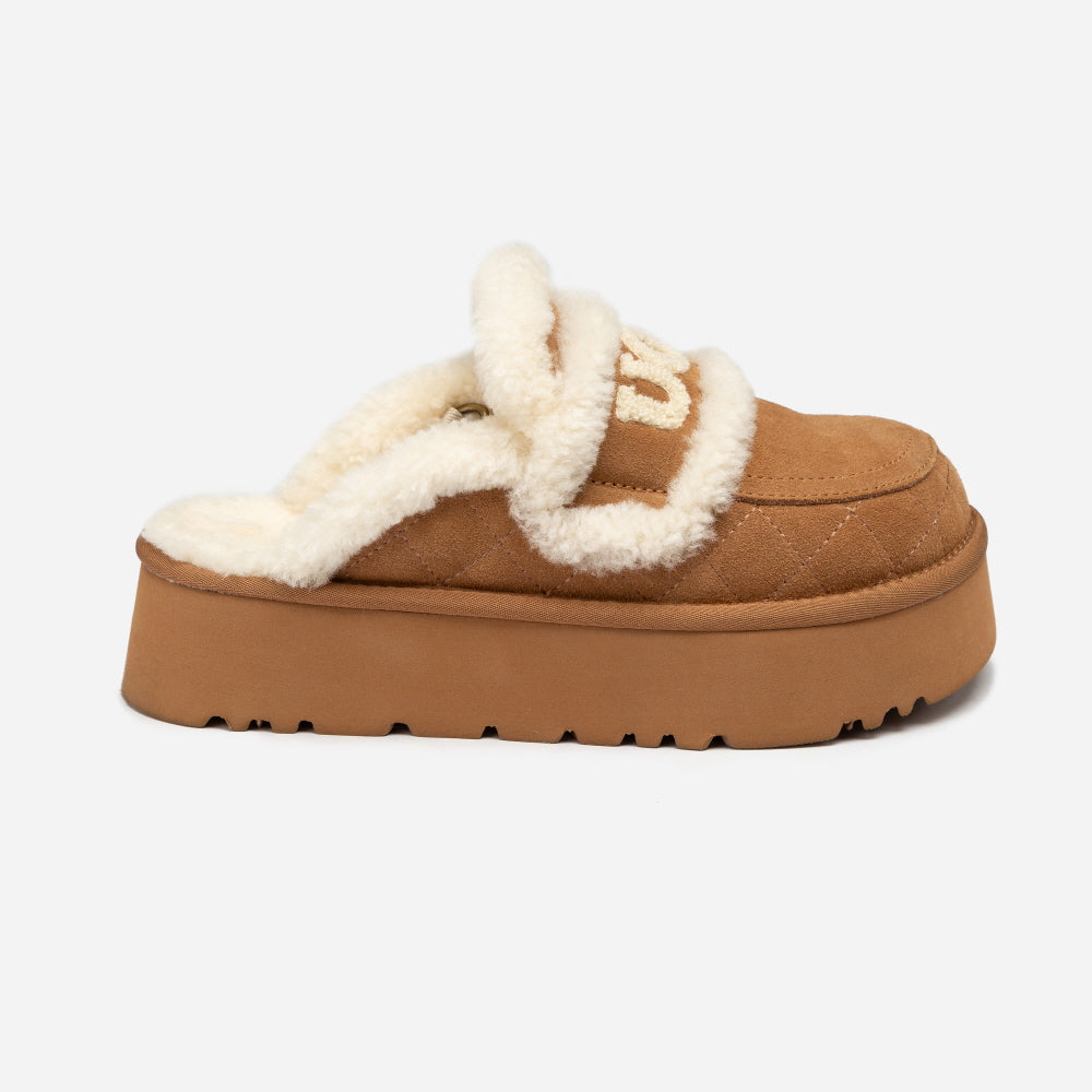 VIOLET MATELASSÉ SHEARLING PLATFORM SLIPPER(DETACHABLE FEATURE) OZWEAR UGG OB938PMD