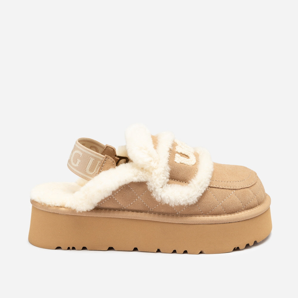 VIOLET MATELASSÉ SHEARLING PLATFORM SLIPPER(DETACHABLE FEATURE) OZWEAR UGG OB938PMD
