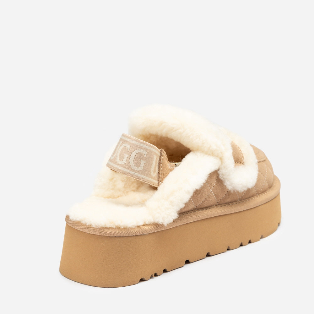 VIOLET MATELASSÉ SHEARLING PLATFORM SLIPPER(DETACHABLE FEATURE) OZWEAR UGG OB938PMD