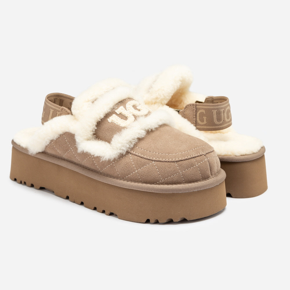 VIOLET MATELASSÉ SHEARLING PLATFORM SLIPPER(DETACHABLE FEATURE) OZWEAR UGG OB938PMD