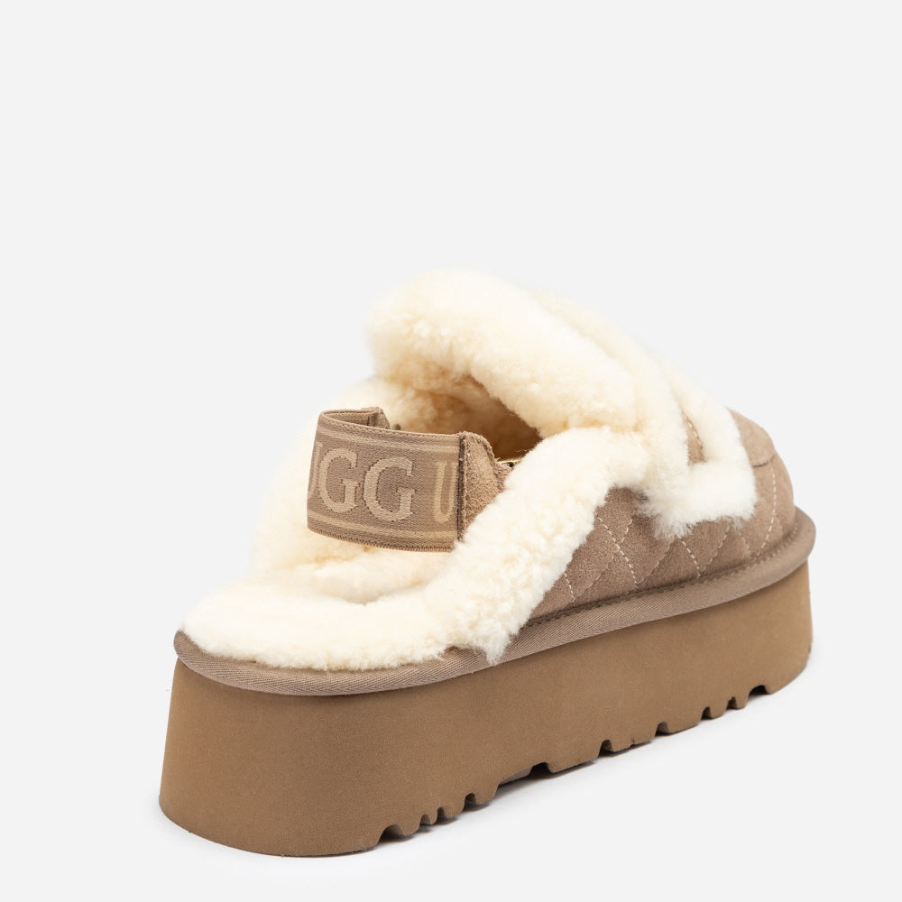 VIOLET MATELASSÉ SHEARLING PLATFORM SLIPPER(DETACHABLE FEATURE) OZWEAR UGG OB938PMD