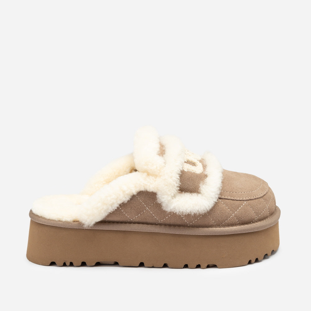 VIOLET MATELASSÉ SHEARLING PLATFORM SLIPPER(DETACHABLE FEATURE) OZWEAR UGG OB938PMD