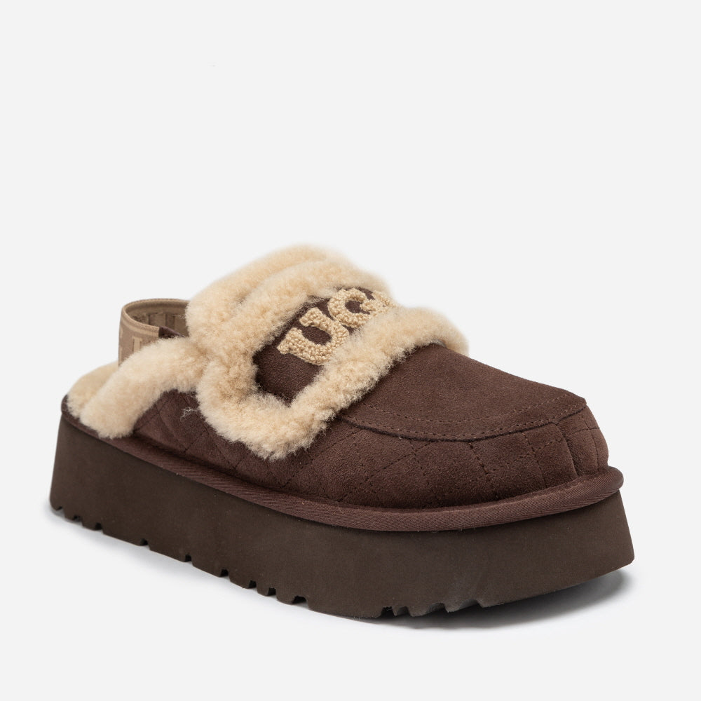 VIOLET MATELASSÉ SHEARLING PLATFORM SLIPPER(DETACHABLE FEATURE) OZWEAR UGG OB938PMD