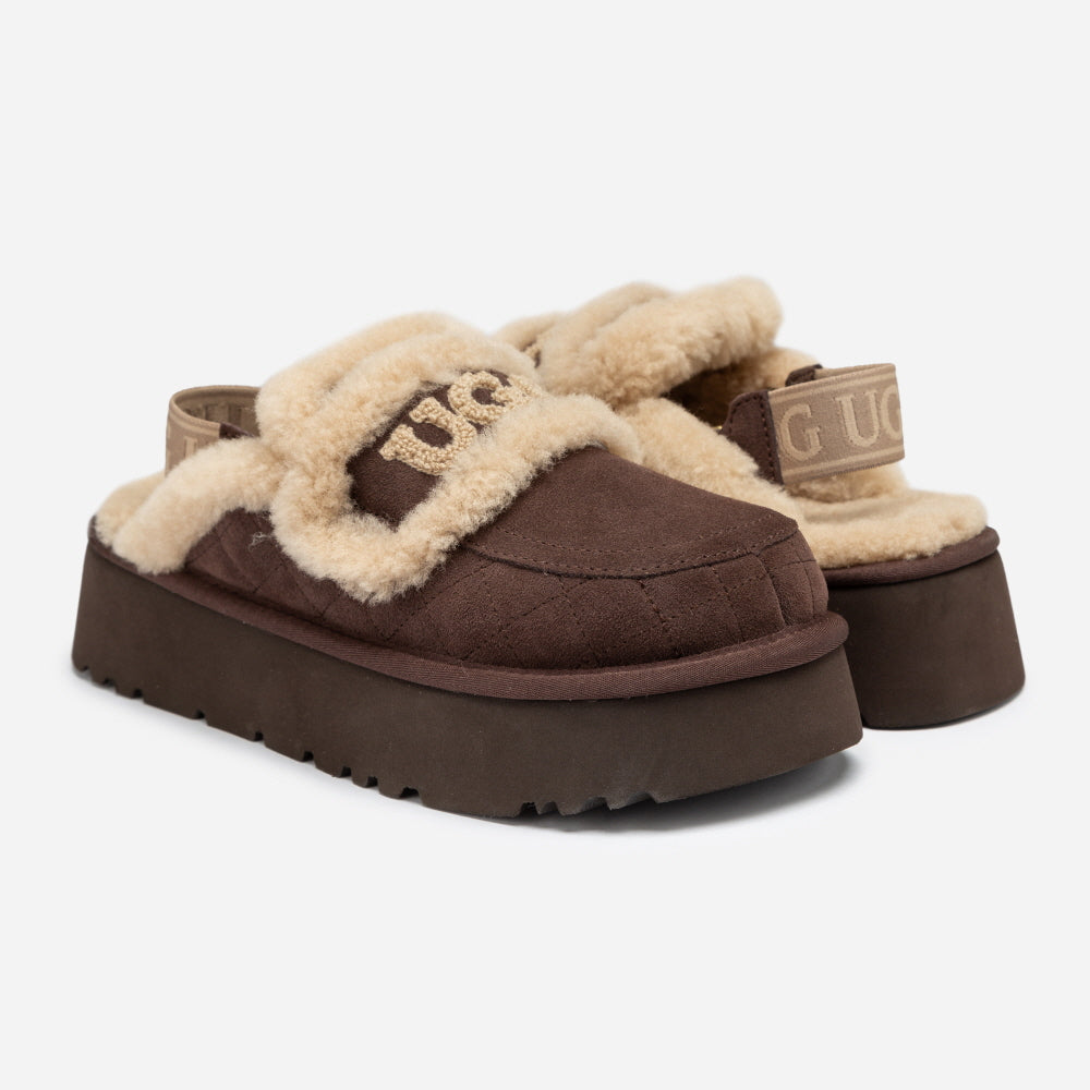 VIOLET MATELASSÉ SHEARLING PLATFORM SLIPPER(DETACHABLE FEATURE) OZWEAR UGG OB938PMD