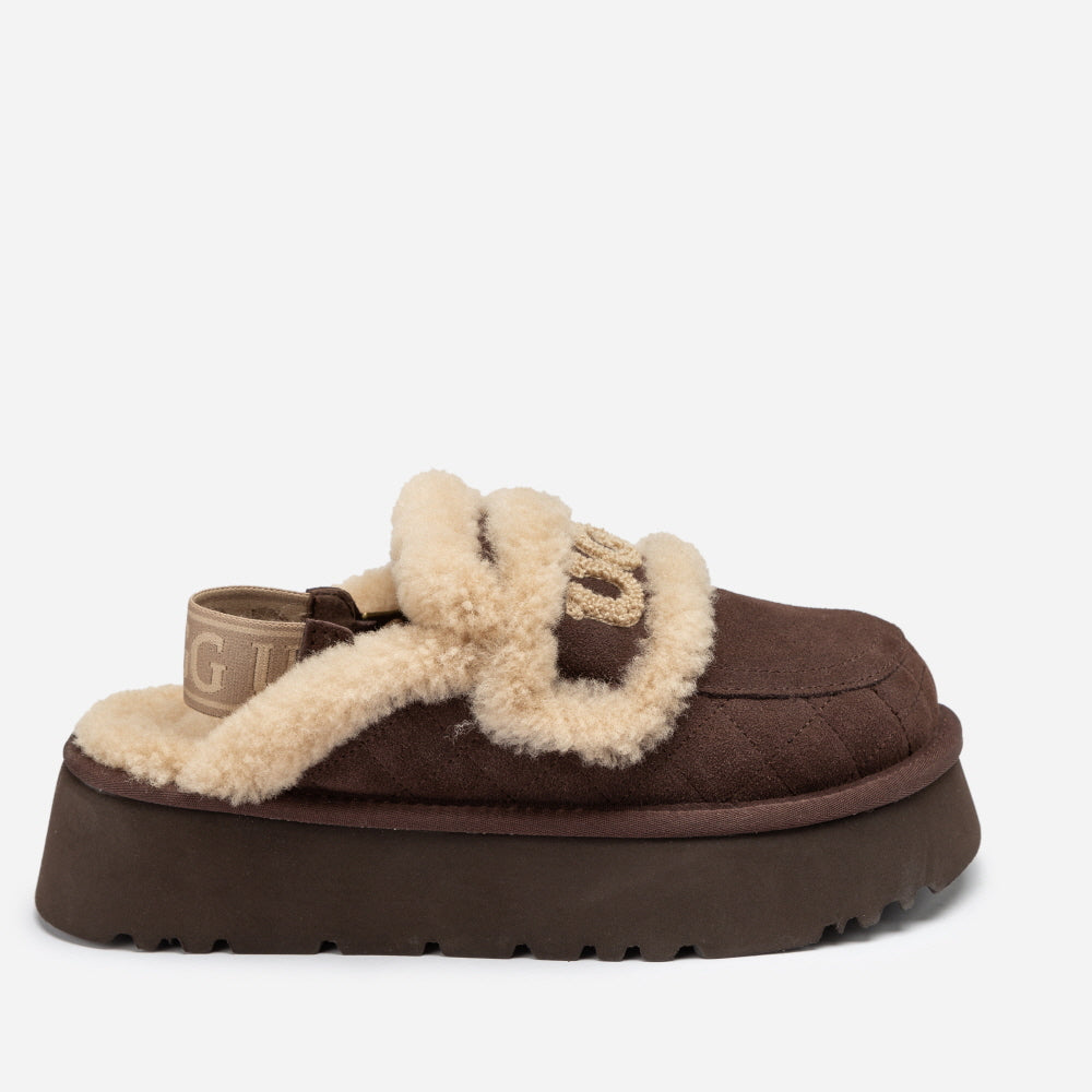 VIOLET MATELASSÉ SHEARLING PLATFORM SLIPPER(DETACHABLE FEATURE) OZWEAR UGG OB938PMD