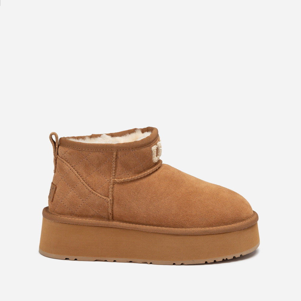 CLASSIC PLATFORM KNIT LOGO MATELASSÉ ULTRA MINI BOOT OZWEAR UGG OB658PLM