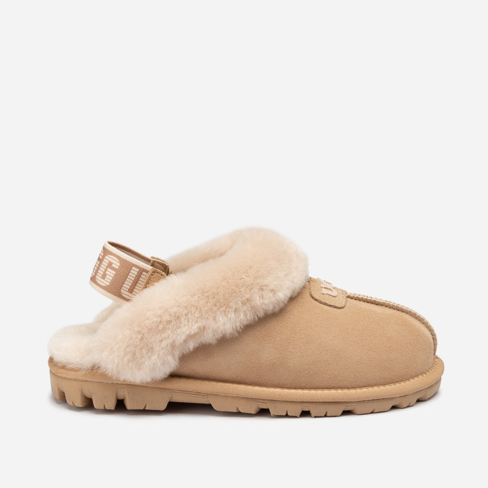 COQUETTE EMB LOGO SLIPPER (ELASTIC LOGO & WOOL STRAP) OZWEAR UGG OB114DE