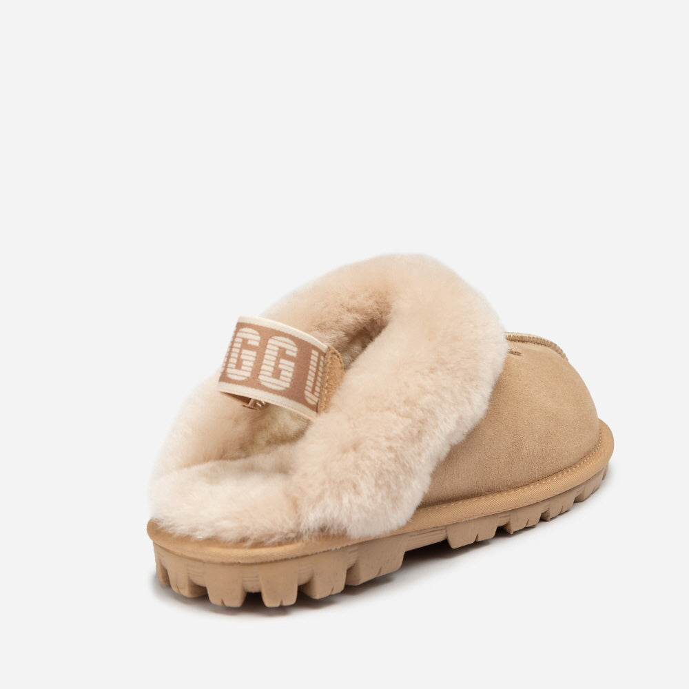 COQUETTE EMB LOGO SLIPPER (ELASTIC LOGO & WOOL STRAP) OZWEAR UGG OB114DE