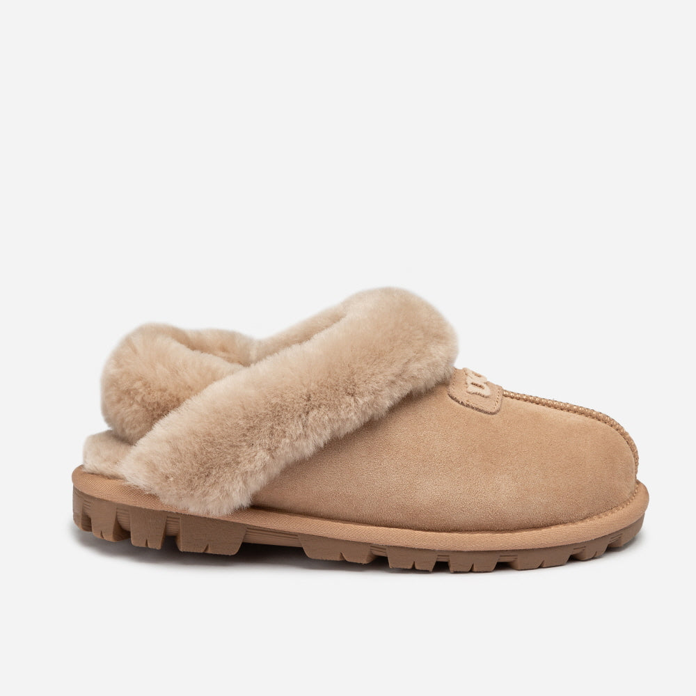 COQUETTE EMB LOGO SLIPPER (ELASTIC LOGO & WOOL STRAP) OZWEAR UGG OB114DE