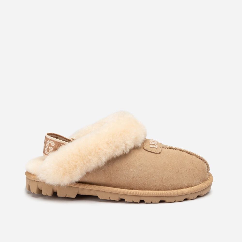 COQUETTE EMB LOGO SLIPPER (ELASTIC LOGO & WOOL STRAP) OZWEAR UGG OB114DE
