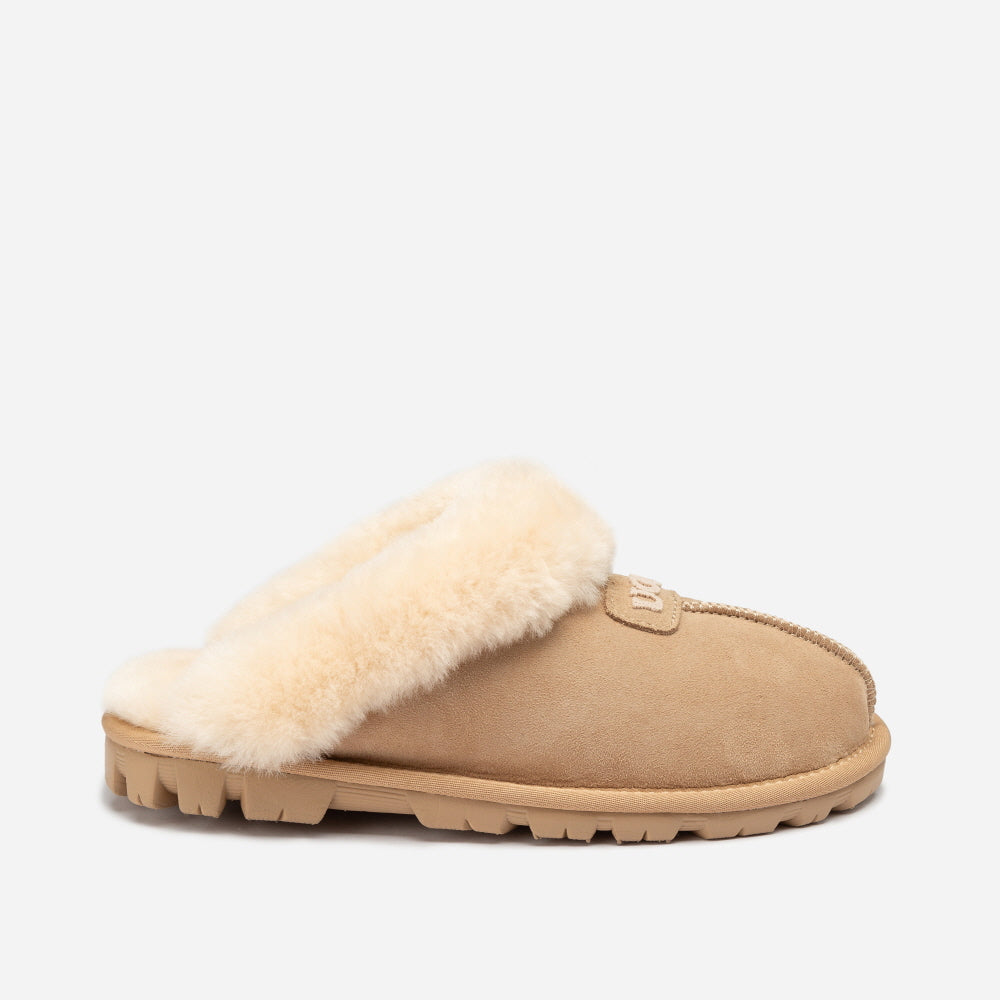 COQUETTE EMB LOGO SLIPPER (ELASTIC LOGO & WOOL STRAP) OZWEAR UGG OB114DE