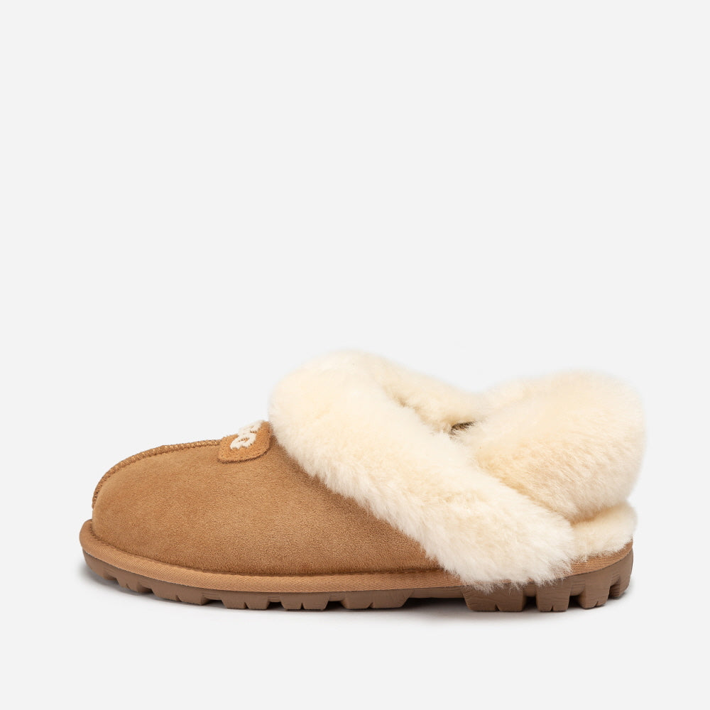 COQUETTE EMB LOGO SLIPPER (ELASTIC LOGO & WOOL STRAP) OZWEAR UGG OB114DE