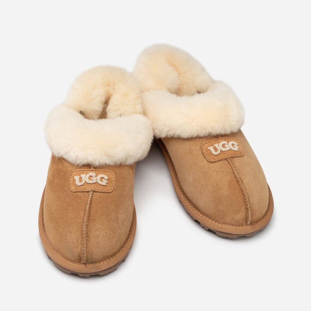 COQUETTE EMB LOGO SLIPPER (ELASTIC LOGO & WOOL STRAP) OZWEAR UGG OB114DE