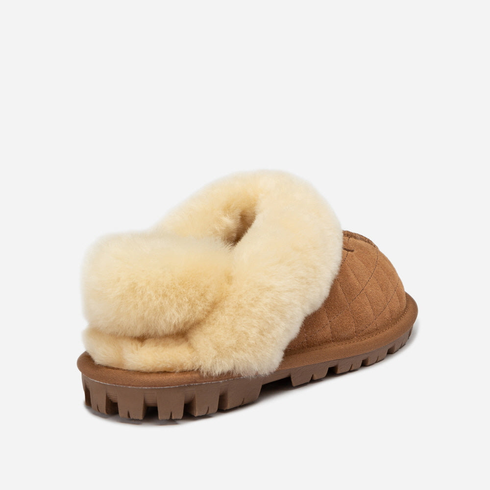 COQUETTE MATELASSE EMB LOGO SLIPPER (ELASTIC LOGO & WOOL STRAP) OZWEAR UGG OB114MDE