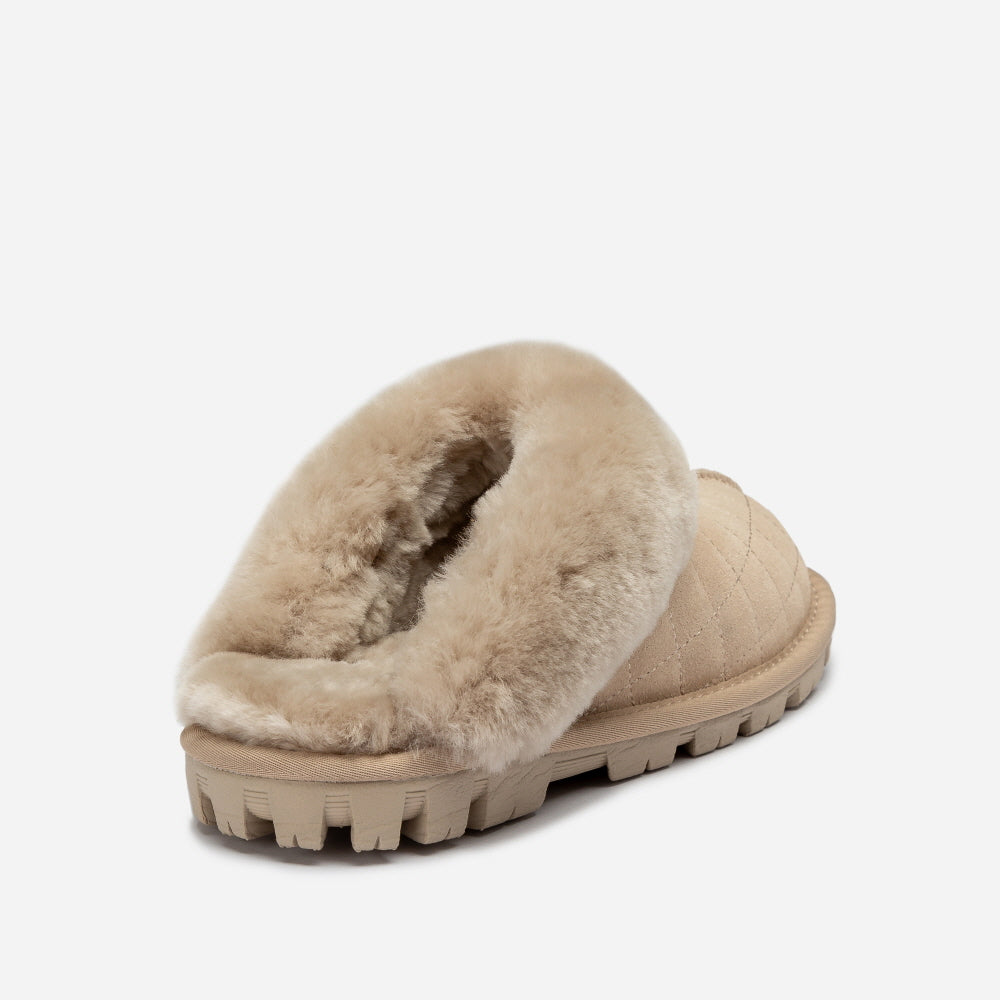 COQUETTE MATELASSE EMB LOGO SLIPPER (ELASTIC LOGO & WOOL STRAP) OZWEAR UGG OB114MDE
