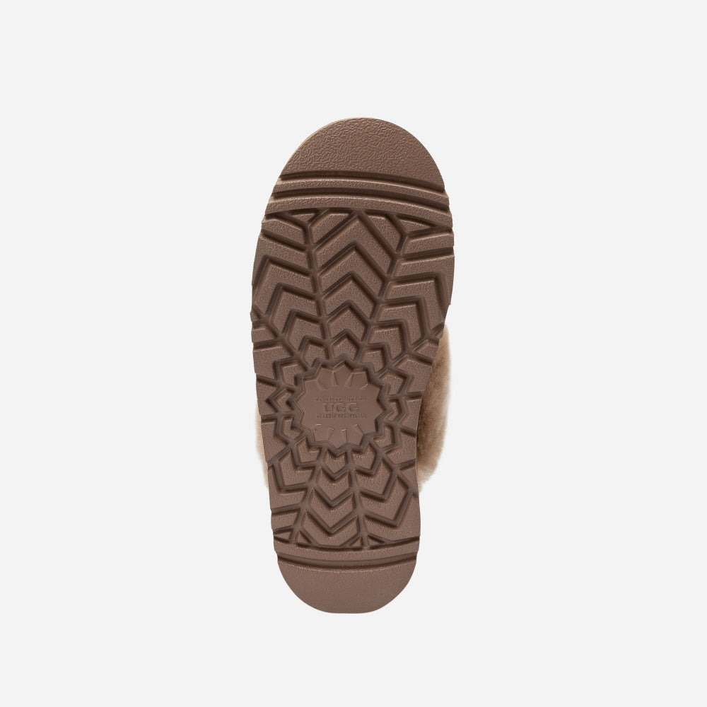 COQUETTE MATELASSE EMB LOGO SLIPPER (ELASTIC LOGO & WOOL STRAP) OZWEAR UGG OB114MDE