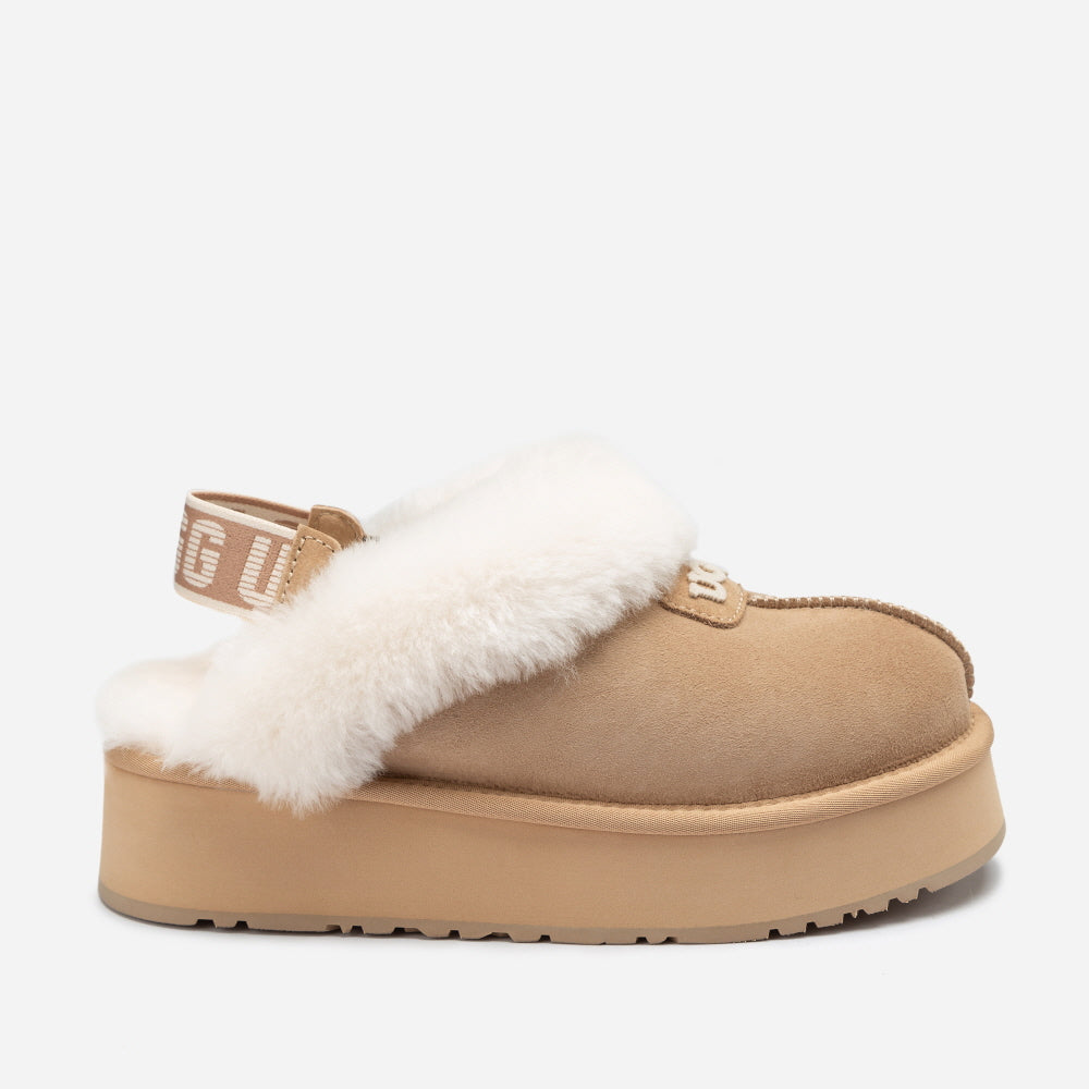 COQUETTE EMB LOGO PLATFORM SLIPPER (ELASTIC LOGO & WOOL STRAP) OZWEAR UGG OB114PDE