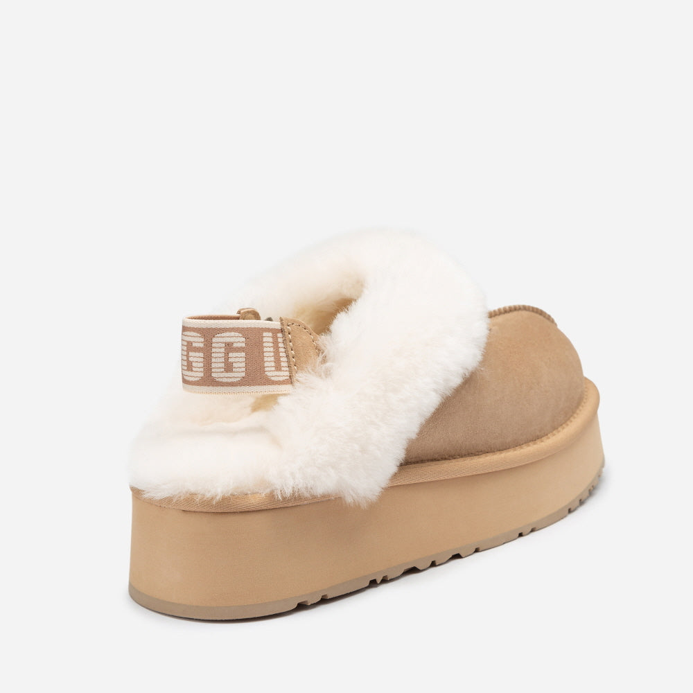 COQUETTE EMB LOGO PLATFORM SLIPPER (ELASTIC LOGO & WOOL STRAP) OZWEAR UGG OB114PDE