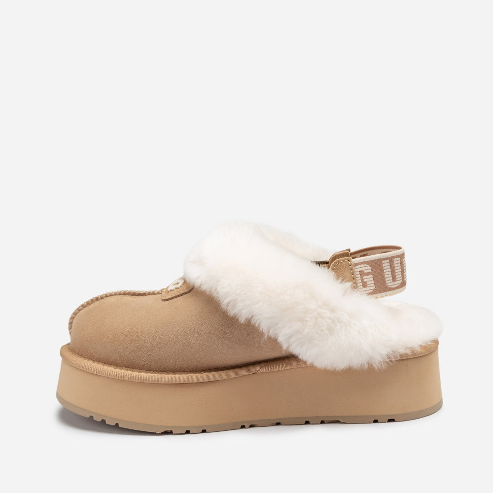 COQUETTE EMB LOGO PLATFORM SLIPPER (ELASTIC LOGO & WOOL STRAP) OZWEAR UGG OB114PDE