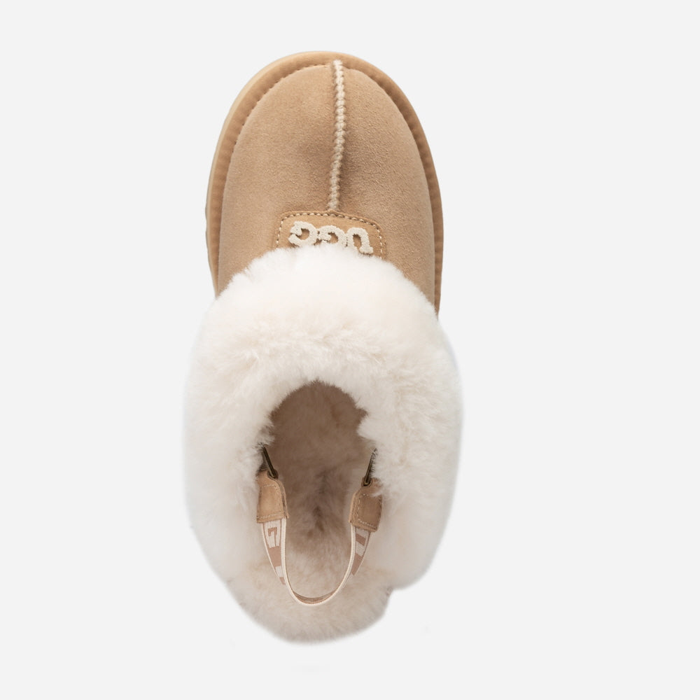 COQUETTE EMB LOGO PLATFORM SLIPPER (ELASTIC LOGO & WOOL STRAP) OZWEAR UGG OB114PDE