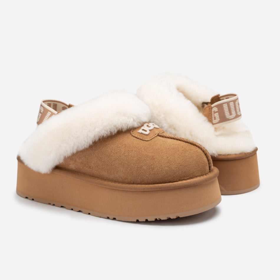 COQUETTE EMB LOGO PLATFORM SLIPPER (ELASTIC LOGO & WOOL STRAP) OZWEAR UGG OB114PDE