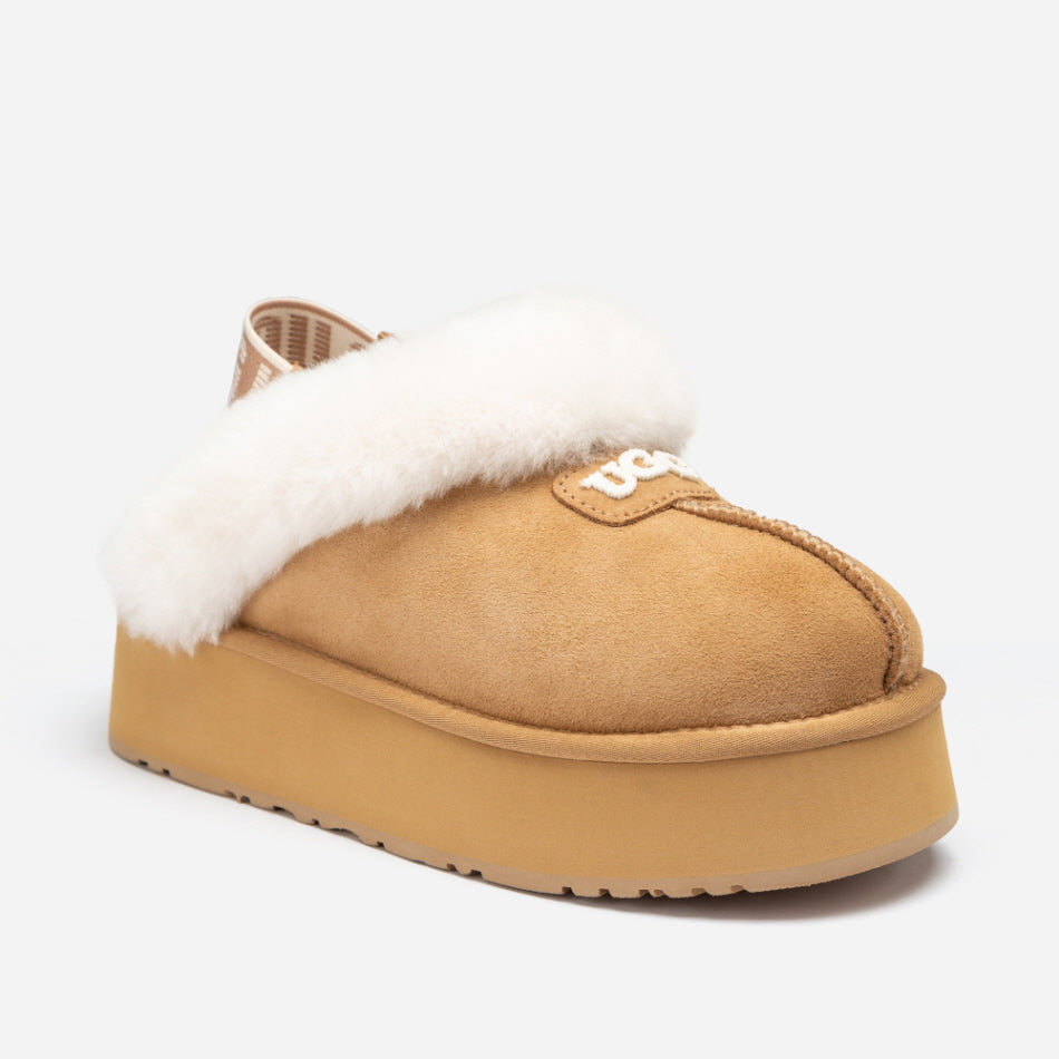 COQUETTE EMB LOGO PLATFORM SLIPPER (ELASTIC LOGO & WOOL STRAP) OZWEAR UGG OB114PDE