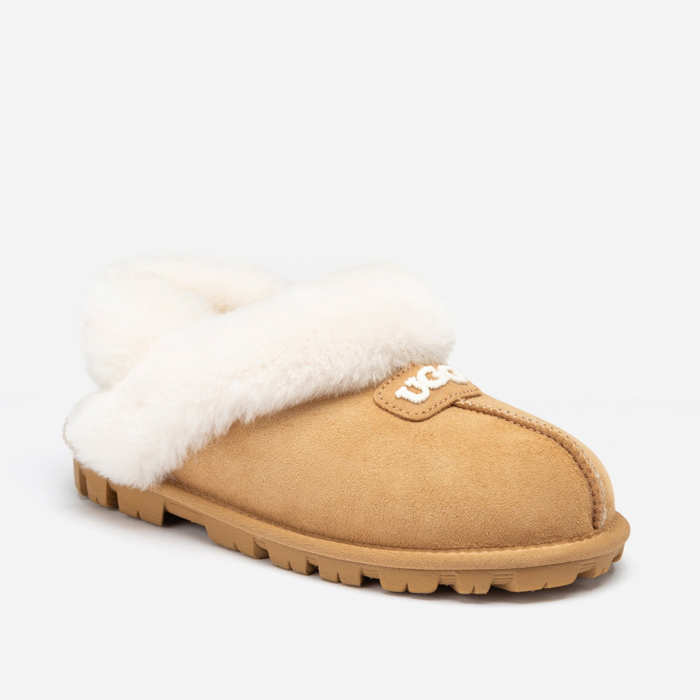 COQUETTE EMB LOGO SLIPPER (ELASTIC LOGO & WOOL STRAP) OZWEAR UGG OB114DE