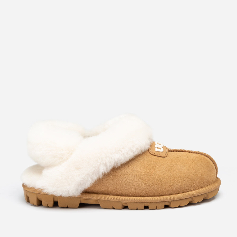 COQUETTE EMB LOGO SLIPPER (ELASTIC LOGO & WOOL STRAP) OZWEAR UGG OB114DE