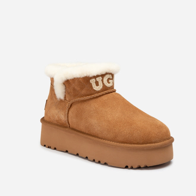 BONDI MATELASSÉ SHEARLING ULTRA MINI PLATFORM BOOT OB915MUP