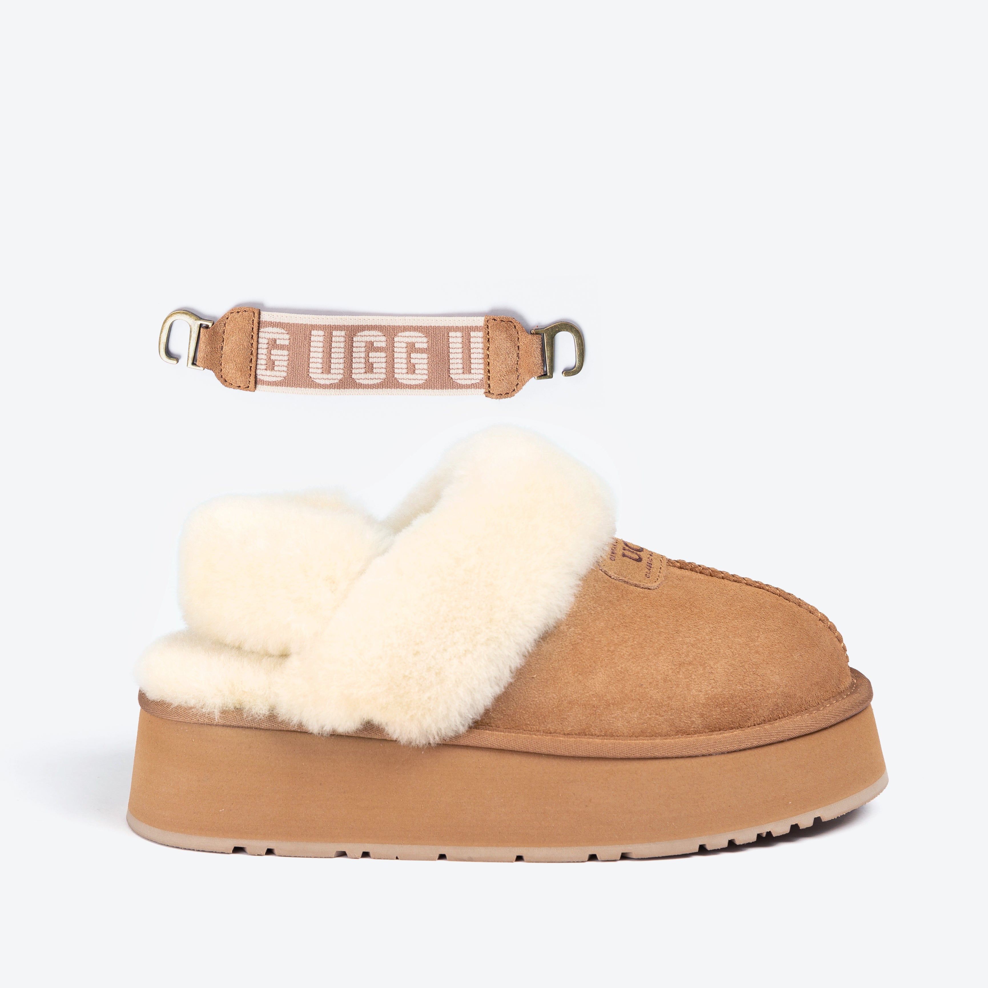 COQUETTE PLATFORM SLIPPER (ELASTIC LOGO & WOOL STRAP) OZWEAR UGG OB114CPD