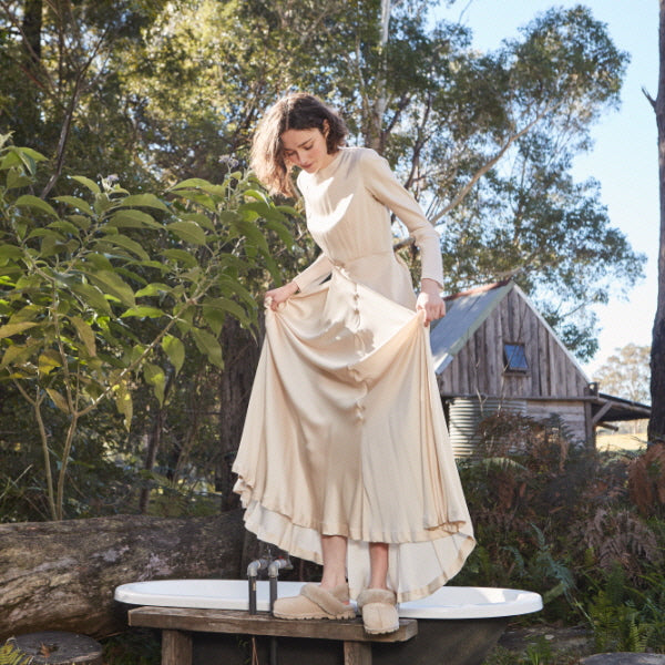 COQUETTE MATELASSE EMB LOGO SLIPPER (ELASTIC LOGO & WOOL STRAP) OZWEAR UGG OB114MDE