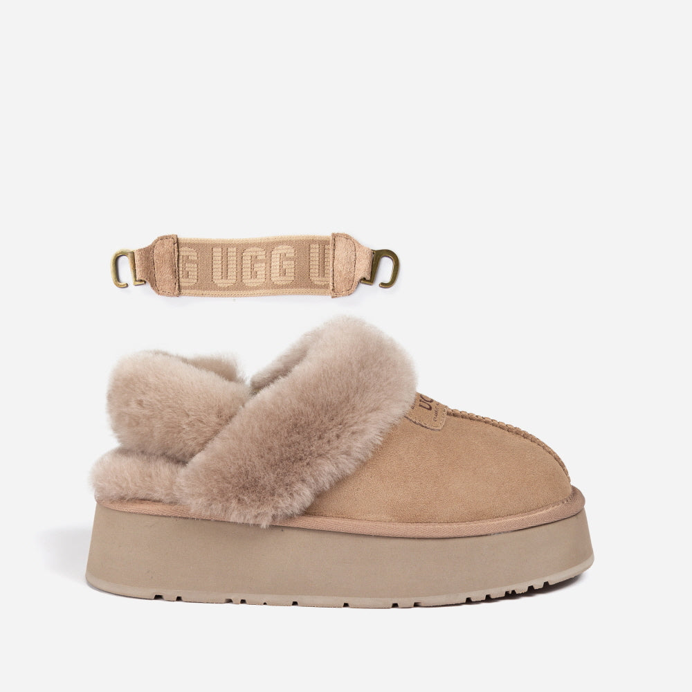 COQUETTE PLATFORM SLIPPER (ELASTIC LOGO & WOOL STRAP) OZWEAR UGG OB114CPD