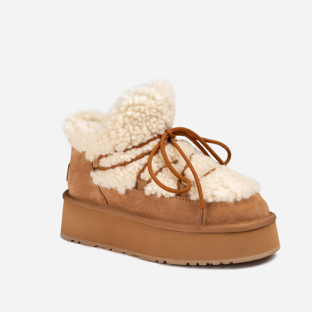 CLASSIC FLUFFY LACE-UP PLATFORM MINI SNOW BOOTS OZWEAR UGG OB849F