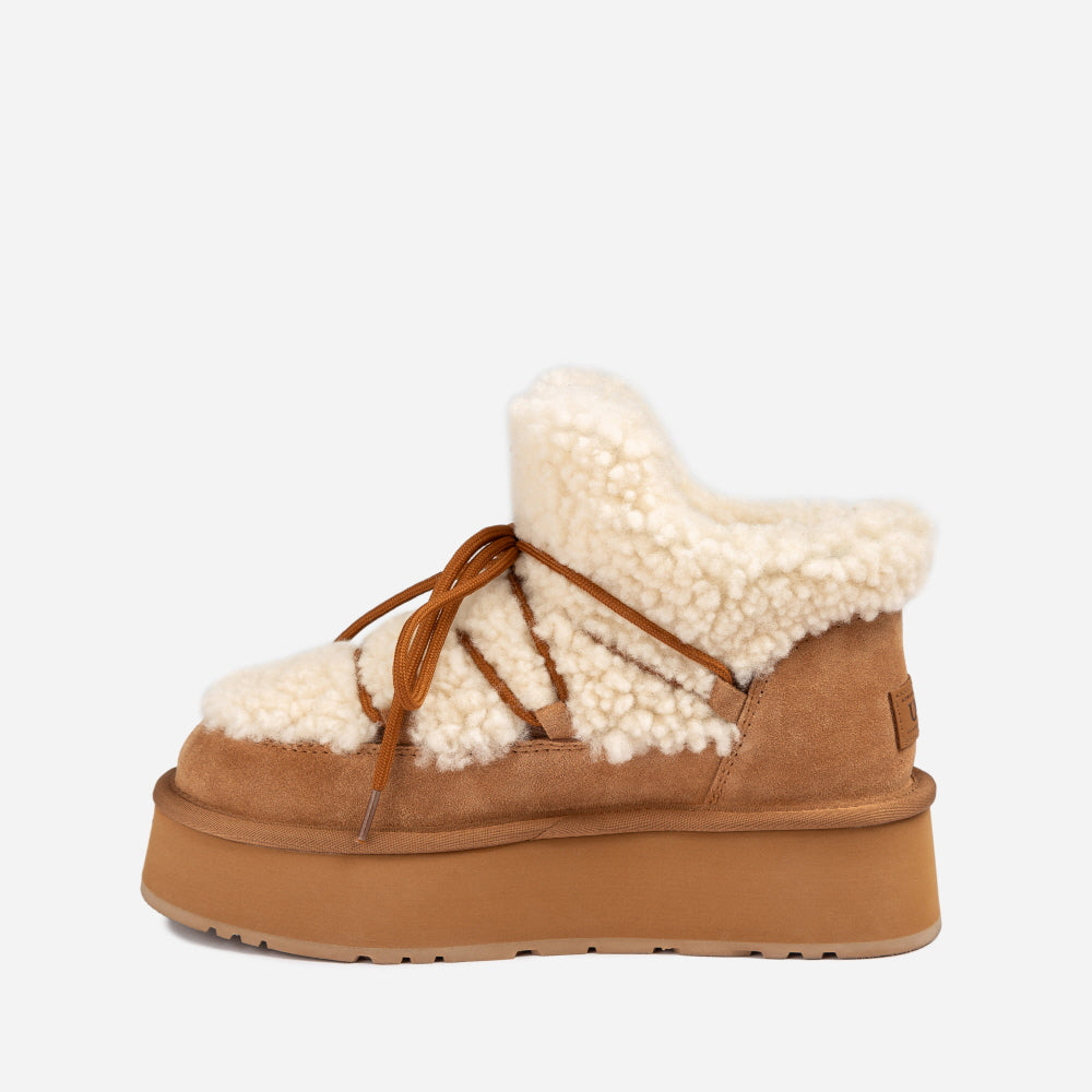 CLASSIC FLUFFY LACE-UP PLATFORM MINI SNOW BOOTS OZWEAR UGG OB849F