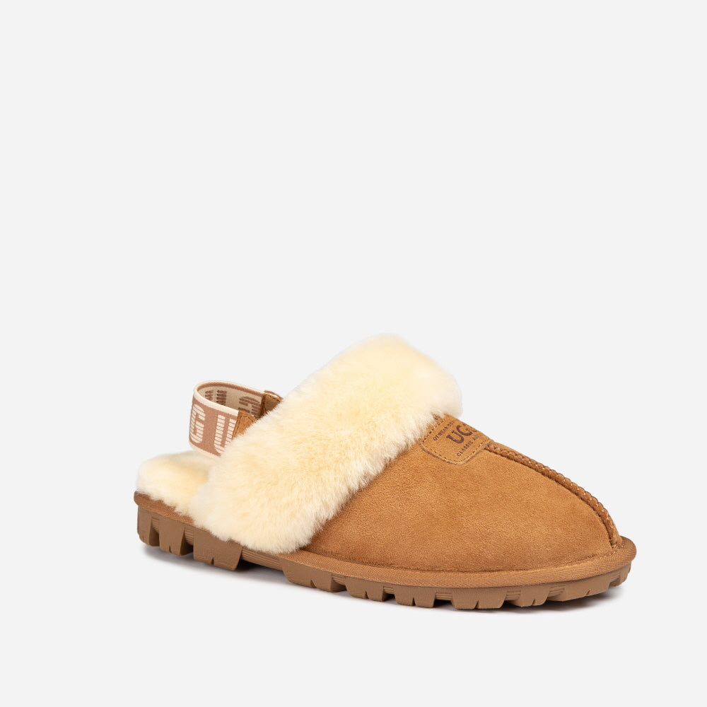 COQUETTE SLIPPER(ELASTIC LOGO & WOOL STRAP) OZWEAR UGG