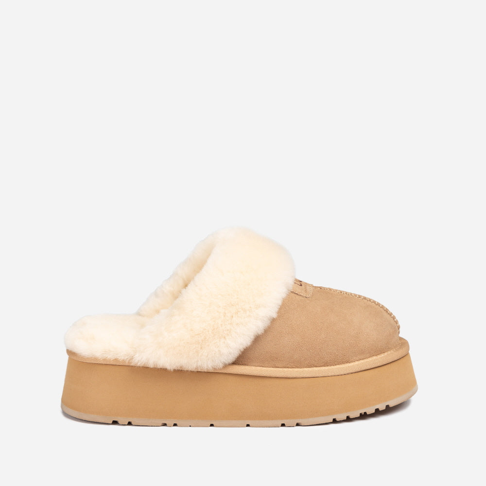 COQUETTE PLATFORM SLIPPER (ELASTIC LOGO & WOOL STRAP) OZWEAR UGG OB114CPD