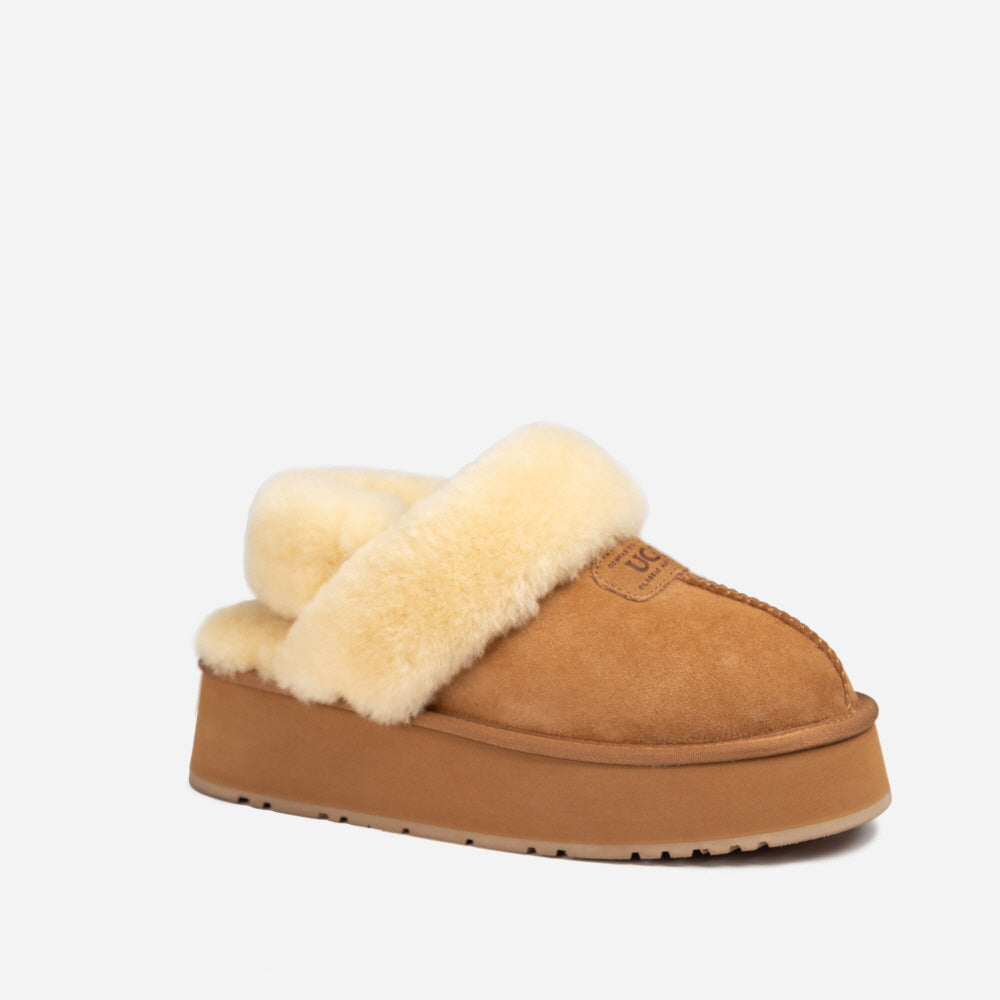COQUETTE PLATFORM SLIPPER (ELASTIC LOGO & WOOL STRAP) OZWEAR UGG OB114CPD