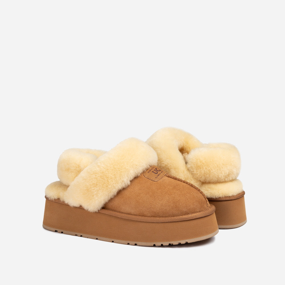COQUETTE PLATFORM SLIPPER (ELASTIC LOGO & WOOL STRAP) OZWEAR UGG OB114CPD