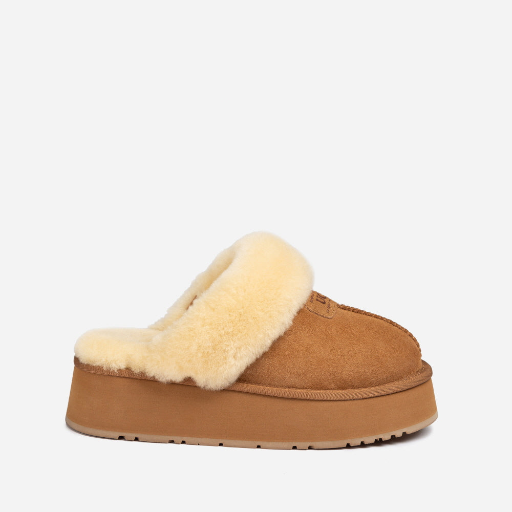COQUETTE PLATFORM SLIPPER (ELASTIC LOGO & WOOL STRAP) OZWEAR UGG OB114CPD