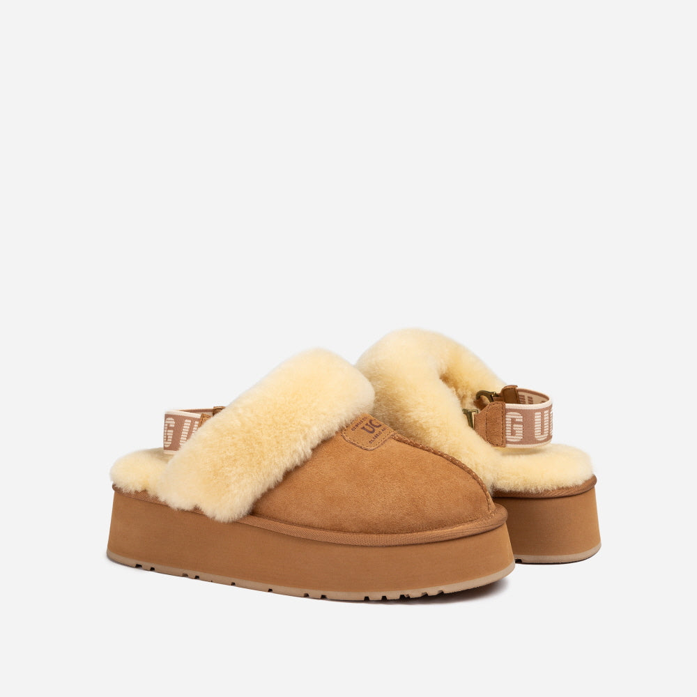 COQUETTE PLATFORM SLIPPER (ELASTIC LOGO & WOOL STRAP) OZWEAR UGG OB114CPD