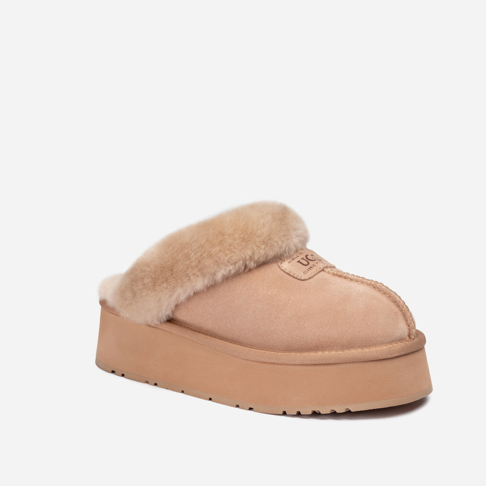 COQUETTE PLATFORM SLIPPER (ELASTIC LOGO & WOOL STRAP) OZWEAR UGG OB114CPD