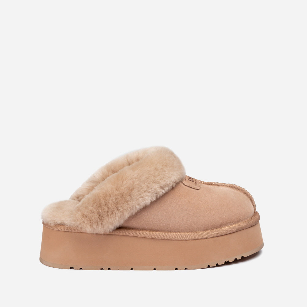 COQUETTE PLATFORM SLIPPER (ELASTIC LOGO & WOOL STRAP) OZWEAR UGG OB114CPD