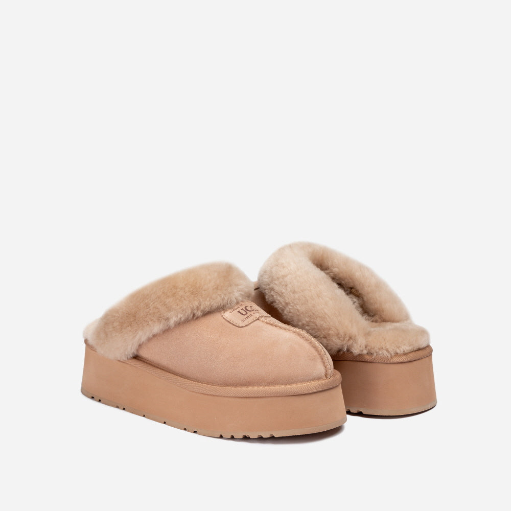 COQUETTE PLATFORM SLIPPER (ELASTIC LOGO & WOOL STRAP) OZWEAR UGG OB114CPD