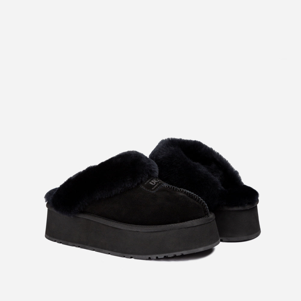 COQUETTE PLATFORM SLIPPER (ELASTIC LOGO & WOOL STRAP) OZWEAR UGG OB114CPD