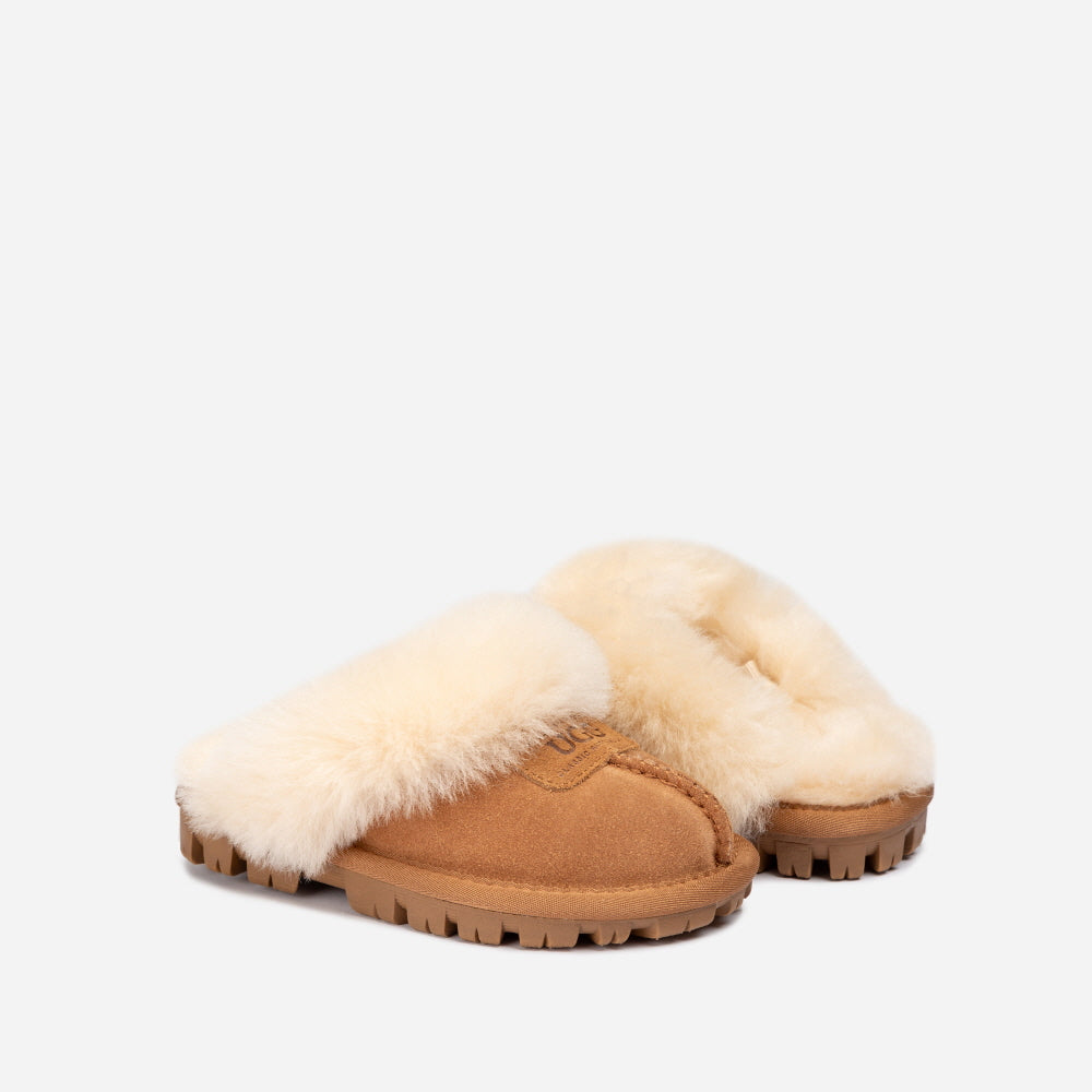 COQUETTE SLIPPER(ELASTIC LOGO & WOOL STRAP) OZWEAR UGG
