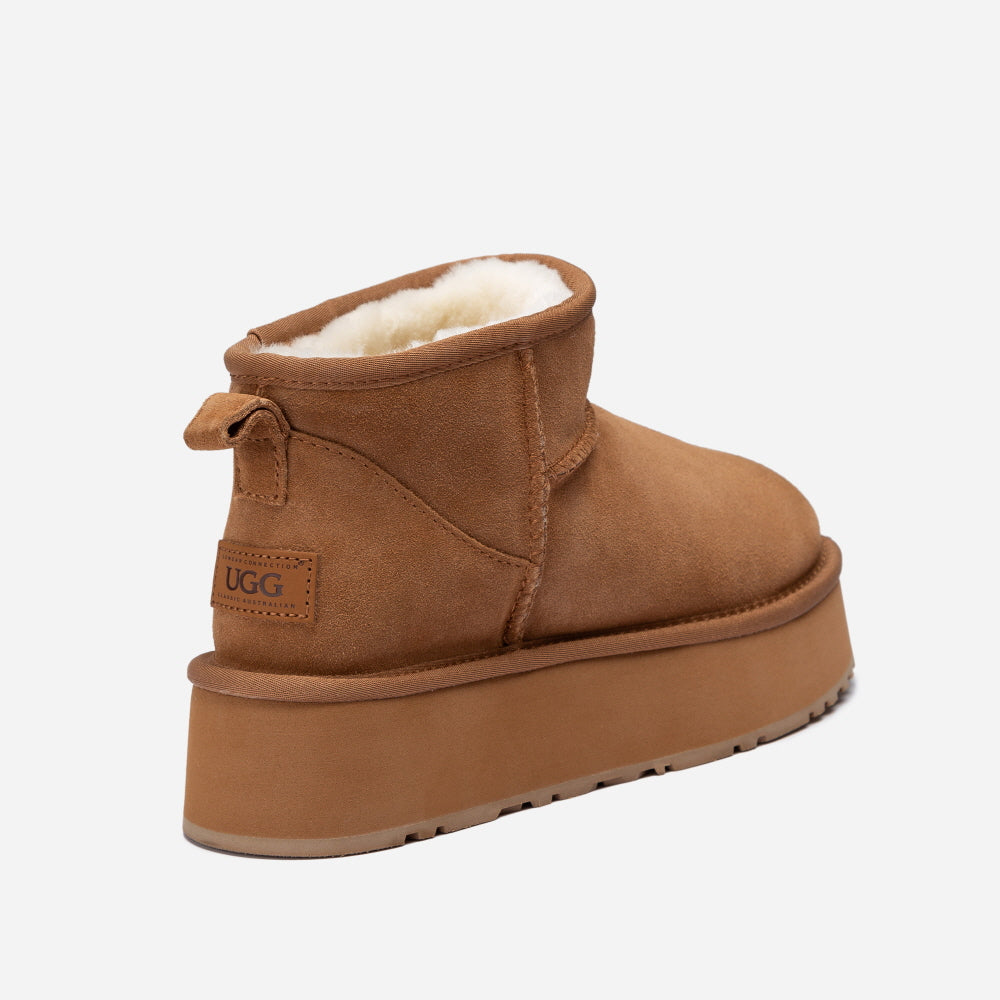 CLASSIC KNIT LOGO ULTRA MINI PLATFORM BOOTS OZWEAR UGG