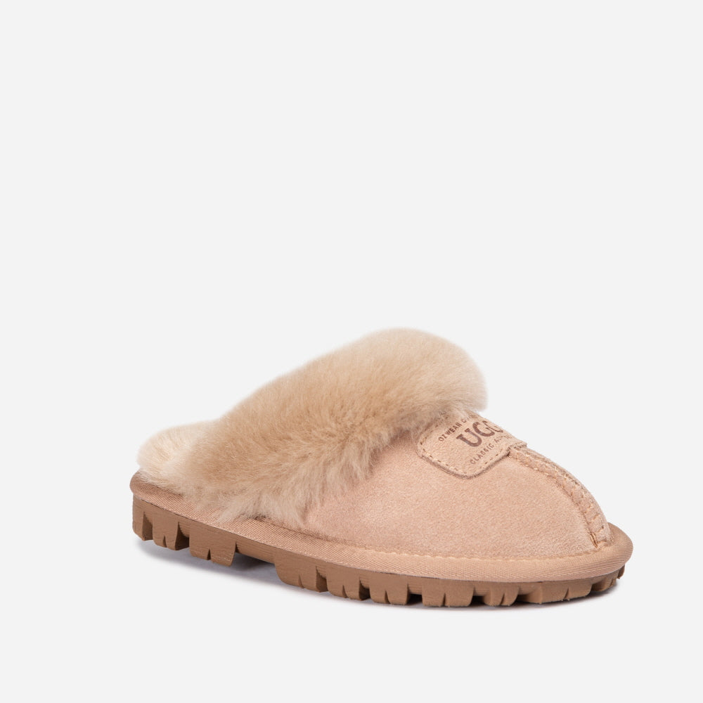 COQUETTE SLIPPER(ELASTIC LOGO & WOOL STRAP) OZWEAR UGG