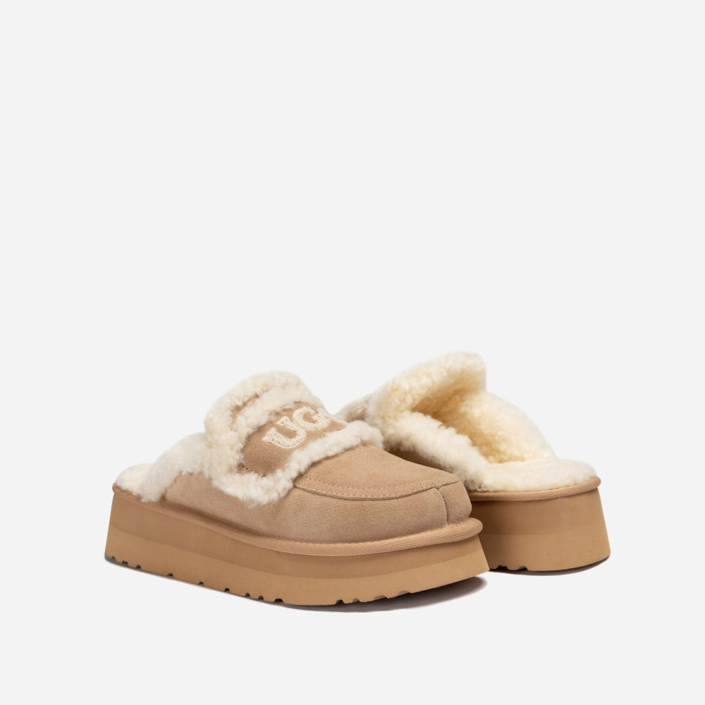 VIOLET SHEARLING PLATFORM SLIPPER OZWEAR UGG