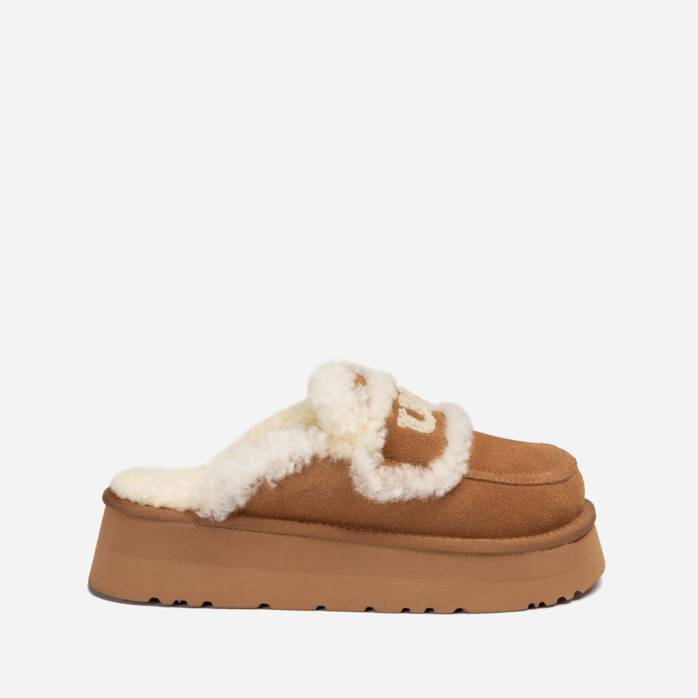VIOLET SHEARLING PLATFORM SLIPPER OZWEAR UGG
