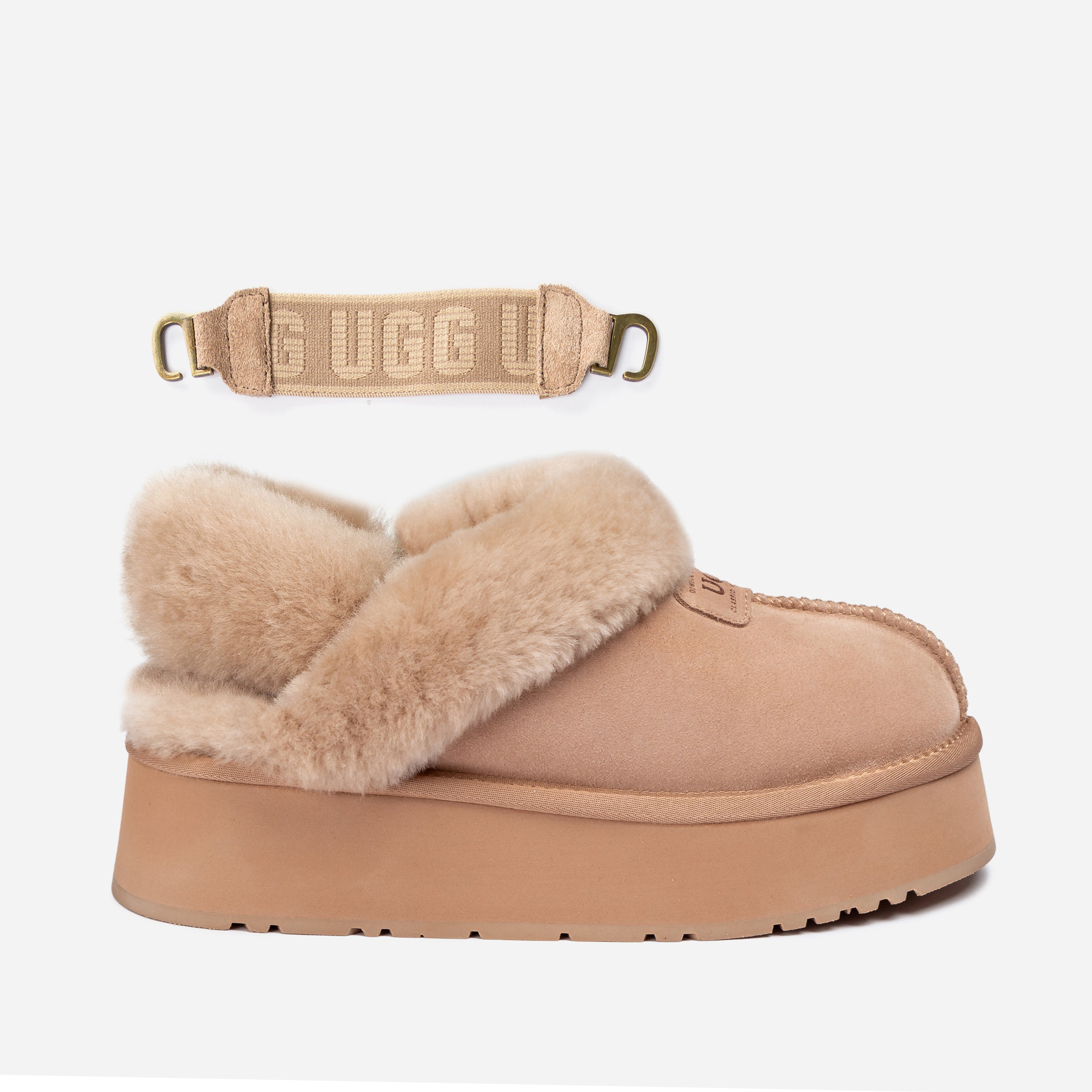 COQUETTE PLATFORM SLIPPER (ELASTIC LOGO & WOOL STRAP) OZWEAR UGG OB114CPD
